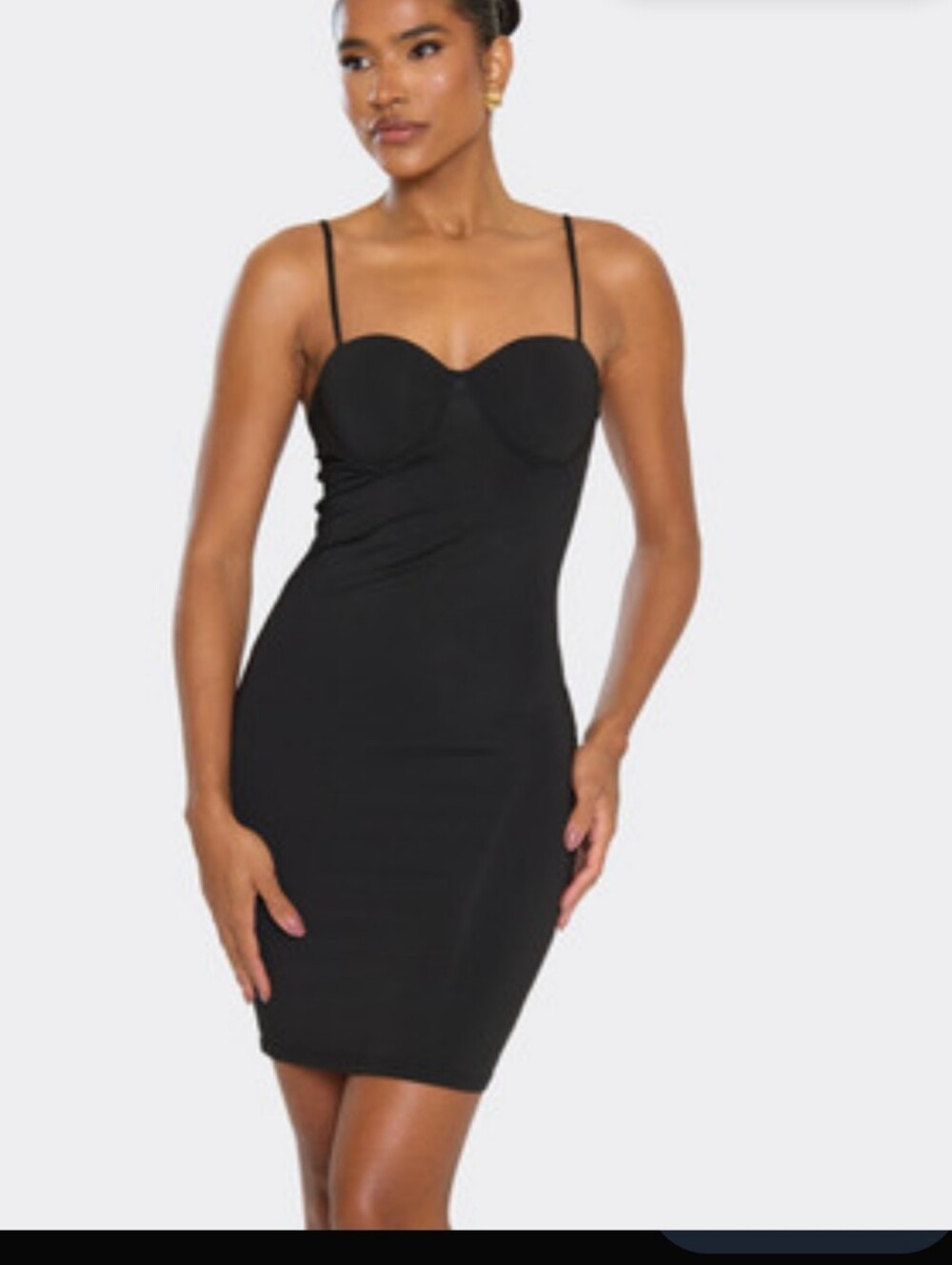 Sexy Black Dresd By LOVE J  USA. Body Con w Built In Bra Size S.